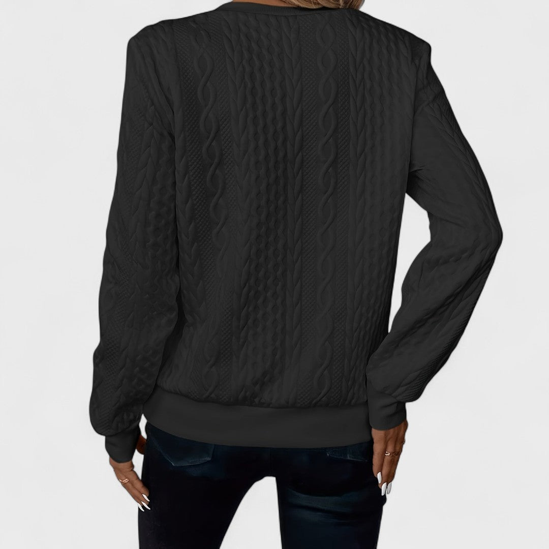 Minda | Zip-Up Cable Knit Sweater