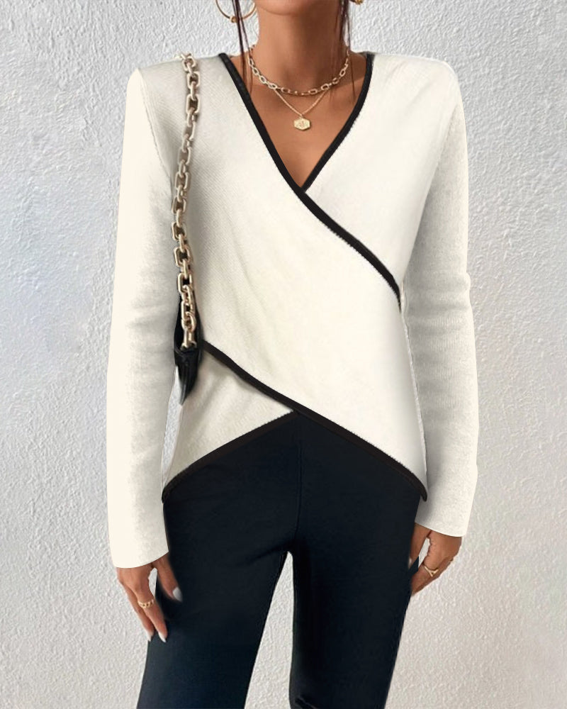 Yzabelle | Contrast-Trim Sweater