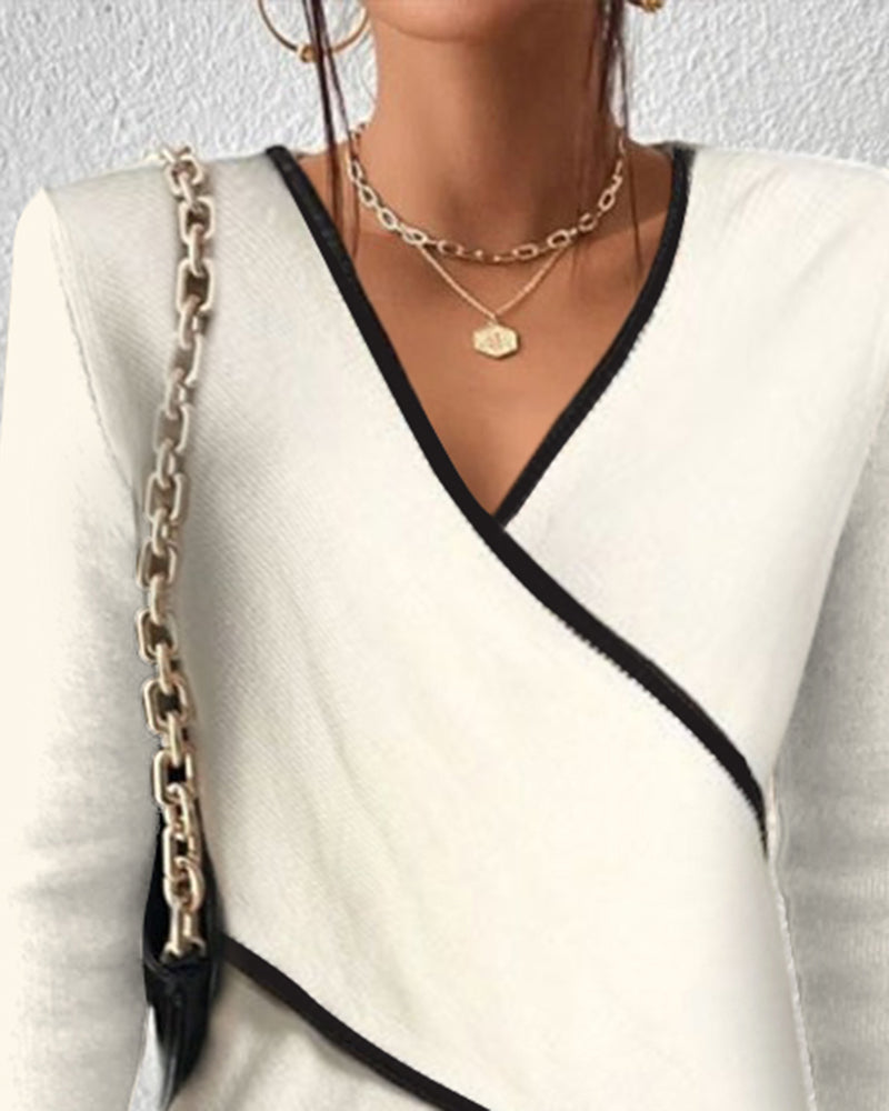Yzabelle | Contrast-Trim Sweater