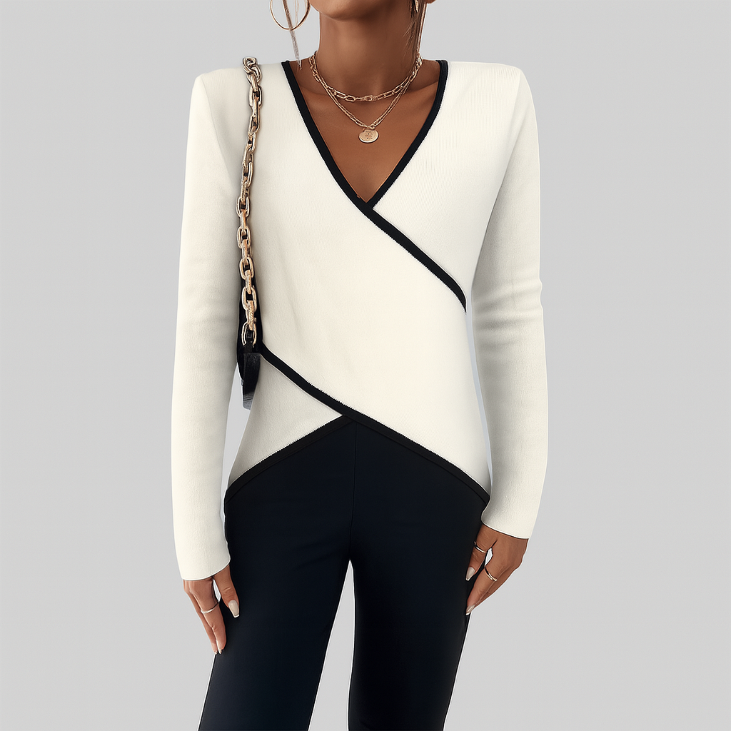 Yzabelle | Contrast-Trim Sweater