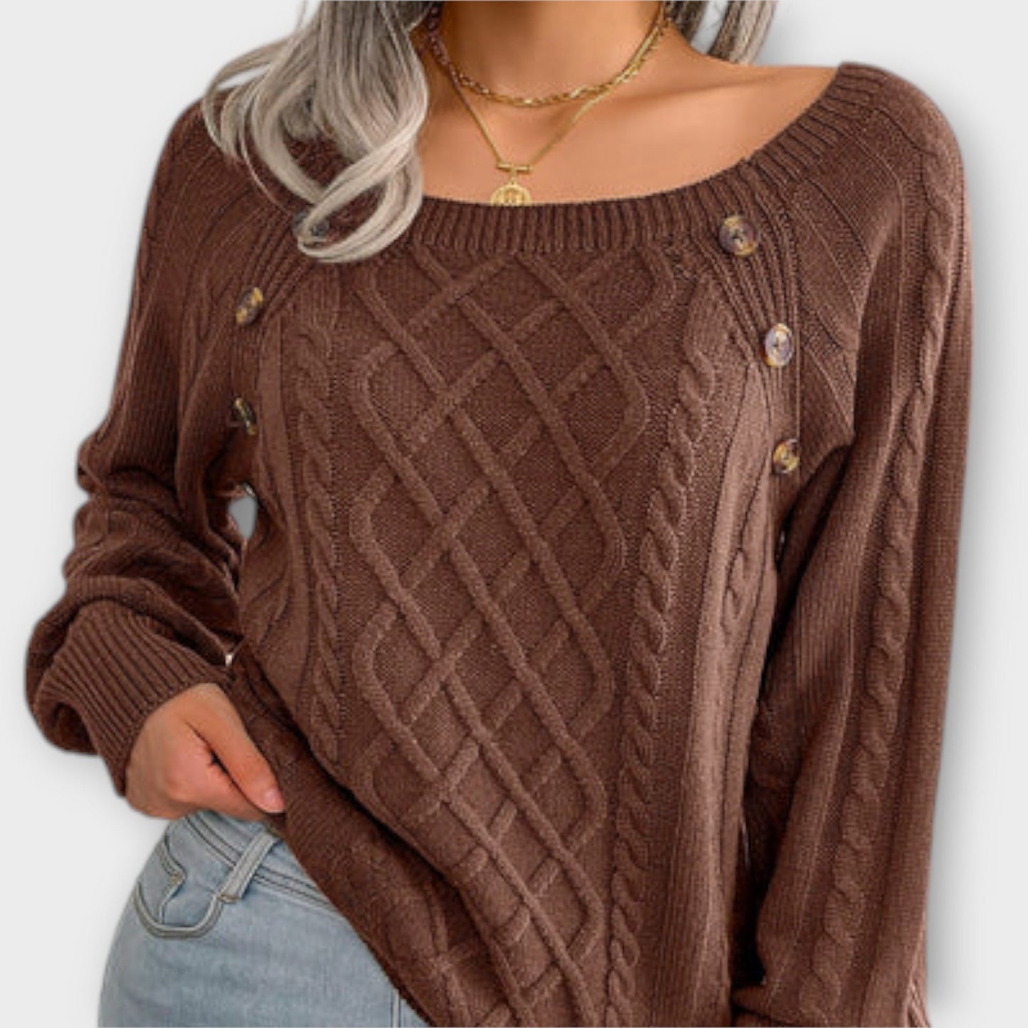 Malia | Buttoned Knit Sweater