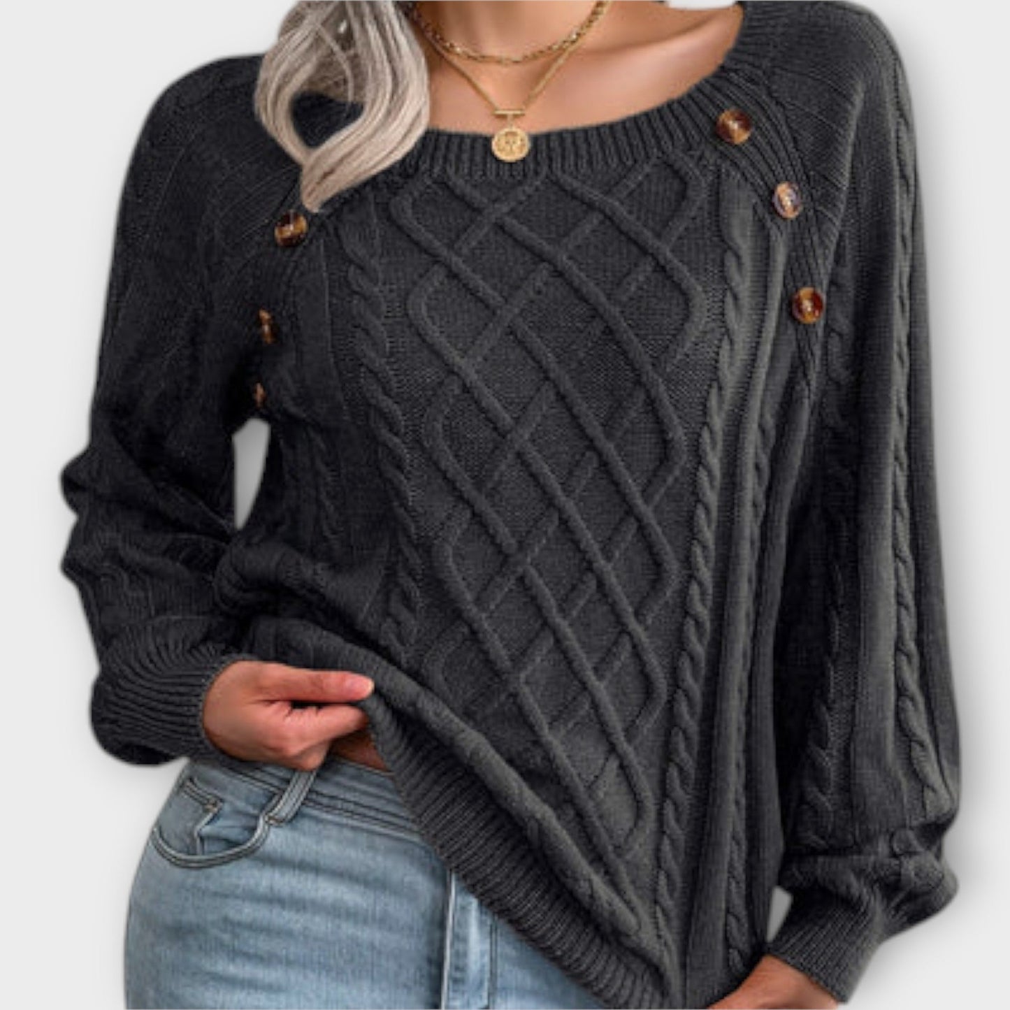 Malia | Buttoned Knit Sweater