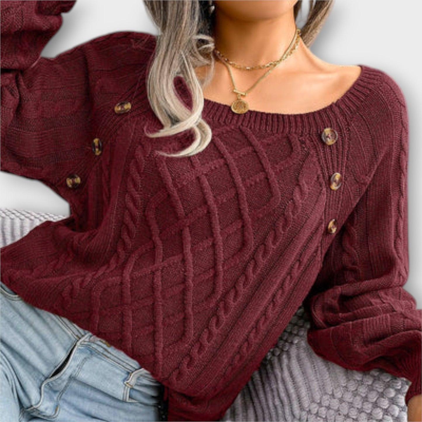 Malia | Buttoned Knit Sweater